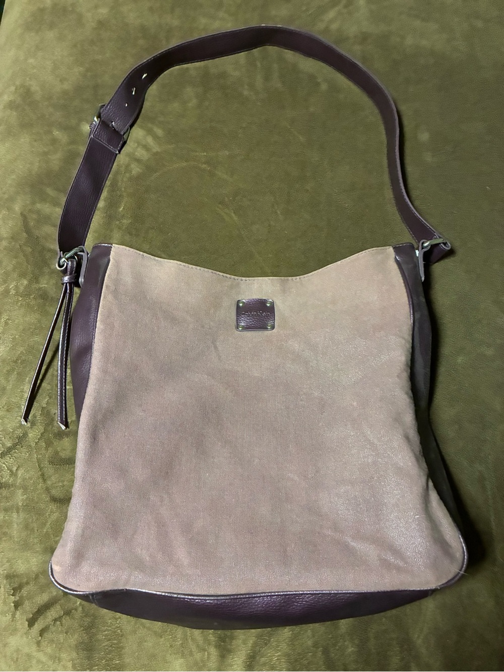 Calvin Klein purple Suede Shoulder Bag tote bag